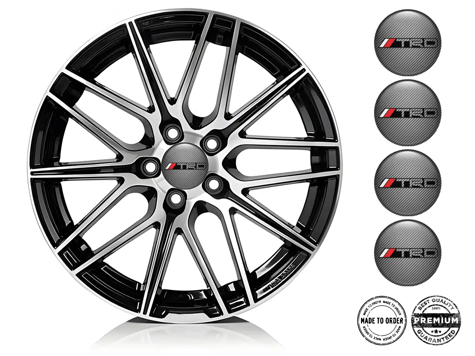 Toyota TRD Hub Cap Sticker Edition Dome Logo Style